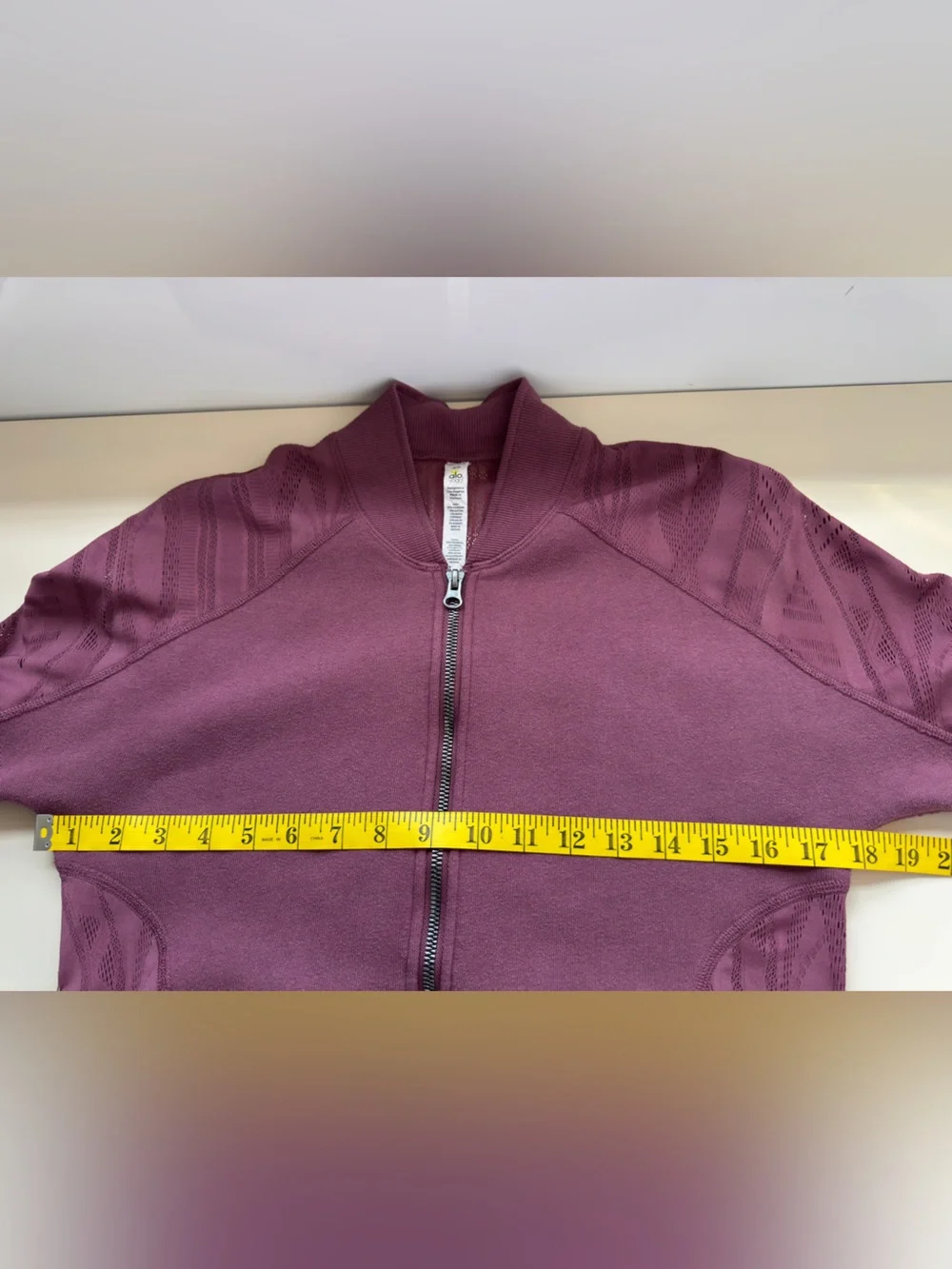 Alo Yoga Tempt Lace Yoke Bomber Jacket - Mauve Pink - Size XS